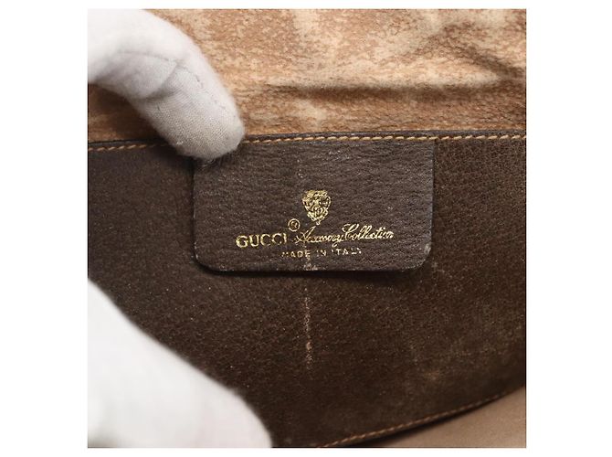 Borsa Sherry Line GG Supreme Web di GUCCI in PVC beige e oro 904 02 047 Auth 169025 D'oro - vista 15