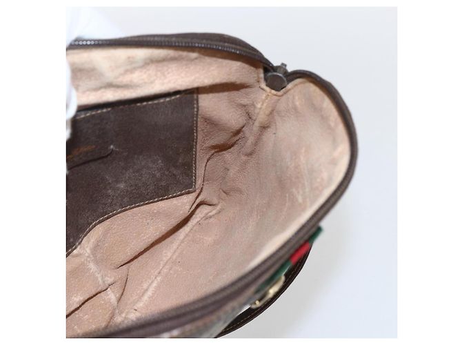 Borsa Sherry Line GG Supreme Web di GUCCI in PVC beige e oro 904 02 047 Auth 169025 D'oro - vista 17