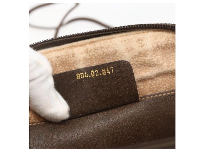 Borsa Sherry Line GG Supreme Web di GUCCI in PVC beige e oro 904 02 047 Auth 169025 D'oro - vista 20
