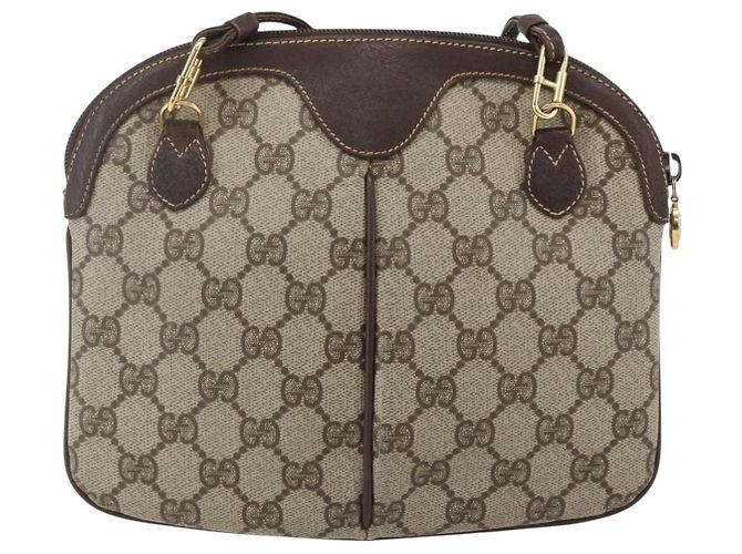 Borsa Sherry Line GG Supreme Web di GUCCI in PVC beige e oro 904 02 047 Auth 169025 D'oro - vista 3