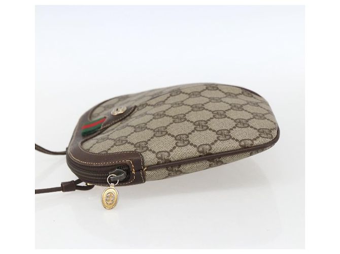 Borsa Sherry Line GG Supreme Web di GUCCI in PVC beige e oro 904 02 047 Auth 169025 D'oro - vista 4