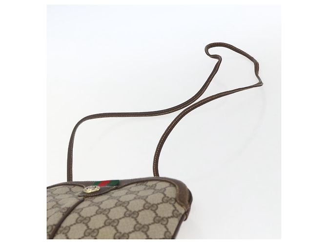 Borsa Sherry Line GG Supreme Web di GUCCI in PVC beige e oro 904 02 047 Auth 169025 D'oro - vista 8