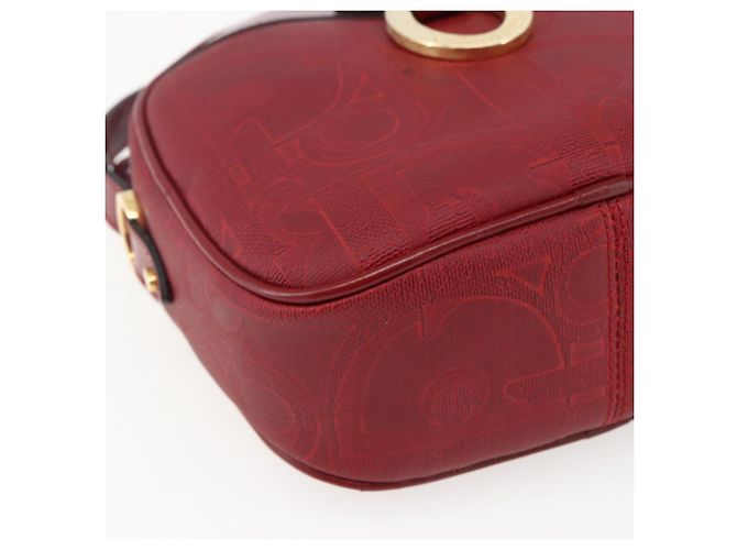 Borsa a Spalla Christian Dior PVC Bordeaux Oro Auth ep12962V D'oro Bordò - vista 11