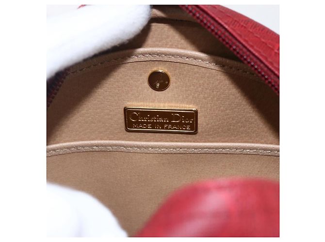 Borsa a Spalla Christian Dior PVC Bordeaux Oro Auth ep12962V D'oro Bordò - vista 16