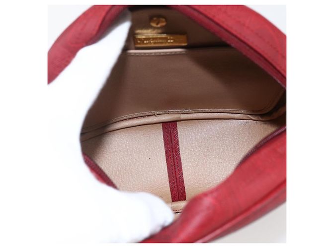 Borsa a Spalla Christian Dior PVC Bordeaux Oro Auth ep12962V D'oro Bordò - vista 17