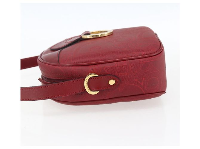 Borsa a Spalla Christian Dior PVC Bordeaux Oro Auth ep12962V D'oro Bordò - vista 4