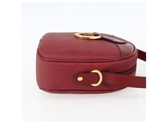 Borsa a Spalla Christian Dior PVC Bordeaux Oro Auth ep12962V D'oro Bordò - vista 5