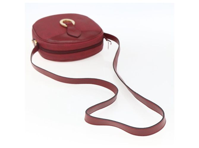Borsa a Spalla Christian Dior PVC Bordeaux Oro Auth ep12962V D'oro Bordò - vista 7