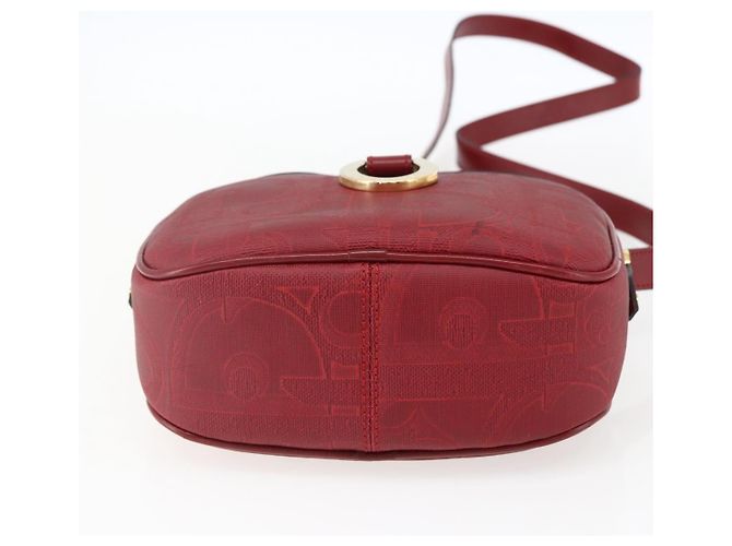 Borsa a Spalla Christian Dior PVC Bordeaux Oro Auth ep12962V D'oro Bordò - vista 9