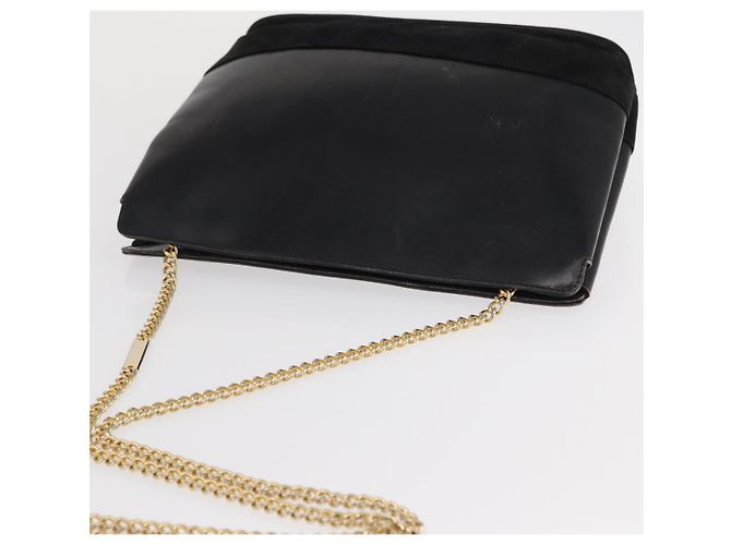 Borsa a spalla a catena Salvatore Ferragamo in pelle nera e oro Auth 149911 Nero D'oro - vista 6
