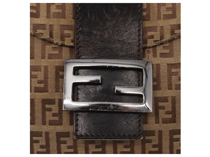 FENDI Zucchino Canvas Handtasche Beige Silber Authentisch ep13135 - Ansicht 18