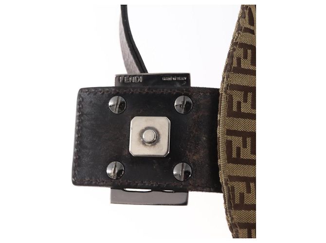 FENDI Zucchino Canvas Handtasche Beige Silber Authentisch ep13135 - Ansicht 19