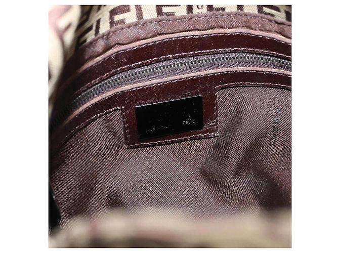 FENDI Zucchino Canvas Handtasche Beige Silber Authentisch ep13135 - Ansicht 21