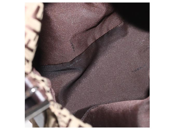 FENDI Zucchino Canvas Handtasche Beige Silber Authentisch ep13135 - Ansicht 22
