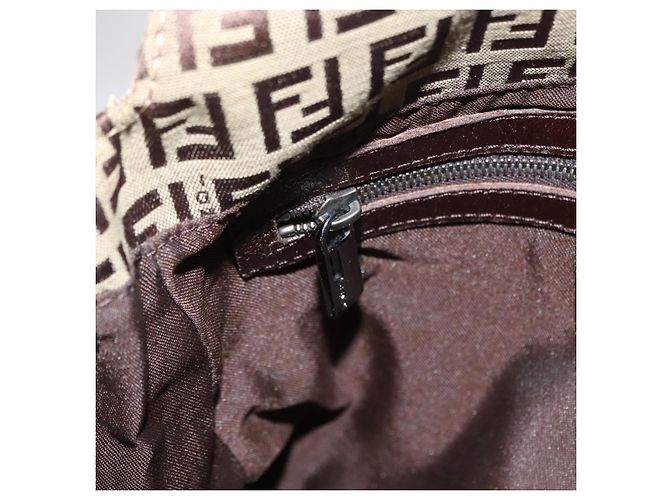 FENDI Zucchino Canvas Handtasche Beige Silber Authentisch ep13135 - Ansicht 25