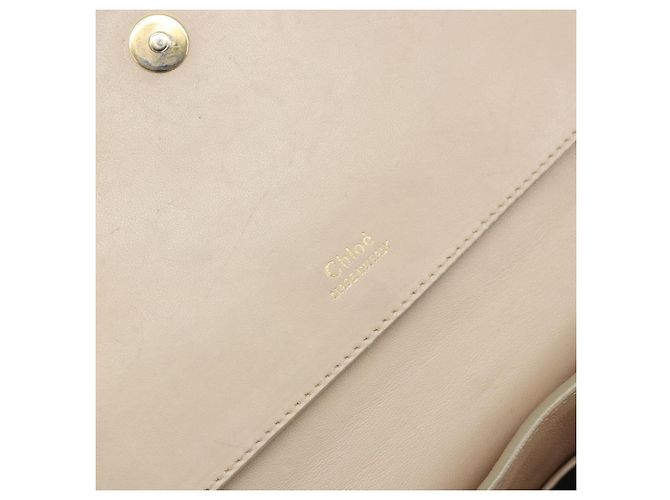 Chloé Borsa a Spalla Chloe Kathy in Pelle Beige Oro Auth hk3382 D'oro - vista 16