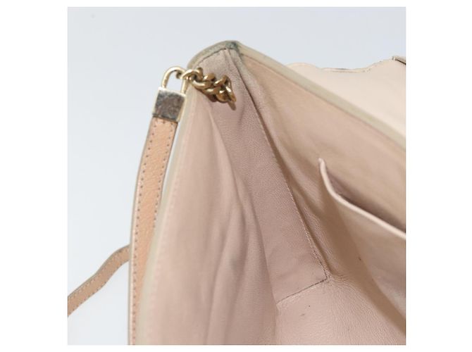 Chloé Borsa a Spalla Chloe Kathy in Pelle Beige Oro Auth hk3382 D'oro - vista 19