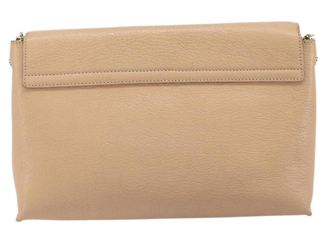 Chloé Borsa a Spalla Chloe Kathy in Pelle Beige Oro Auth hk3382 D'oro - vista 3
