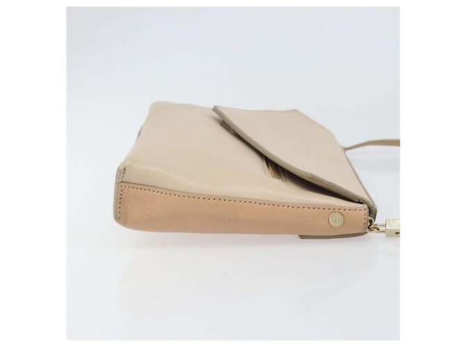Chloé Borsa a Spalla Chloe Kathy in Pelle Beige Oro Auth hk3382 D'oro - vista 4