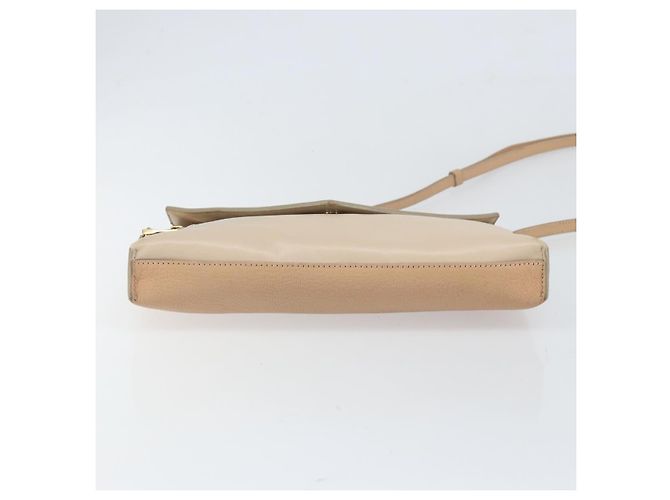 Chloé Borsa a Spalla Chloe Kathy in Pelle Beige Oro Auth hk3382 D'oro - vista 9