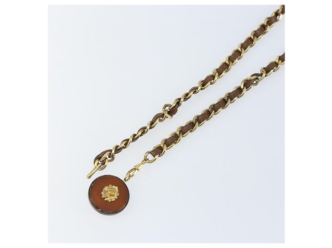 Cintura a catena CHANEL metallo Nero Oro CC Auth bs33131 D'oro - vista 10