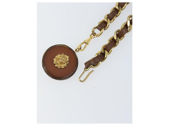 Cintura a catena CHANEL metallo Nero Oro CC Auth bs33131 D'oro - vista 3