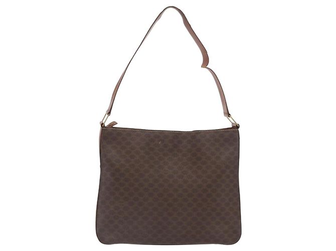 Céline Borsa a Spalla in Tela Macadam CELINE PVC Beige Oro Auth ka2067 D'oro - vista 3