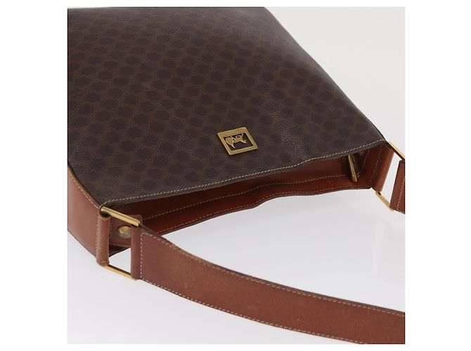 Céline Borsa a Spalla in Tela Macadam CELINE PVC Beige Oro Auth ka2067 D'oro - vista 7