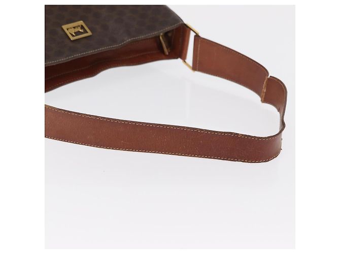 Céline Borsa a Spalla in Tela Macadam CELINE PVC Beige Oro Auth ka2067 D'oro - vista 8