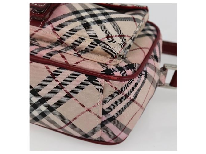 Borsa a spalla Burberry Nova Check Blue Label in nylon beige argento autentica bs33073 - vista 10