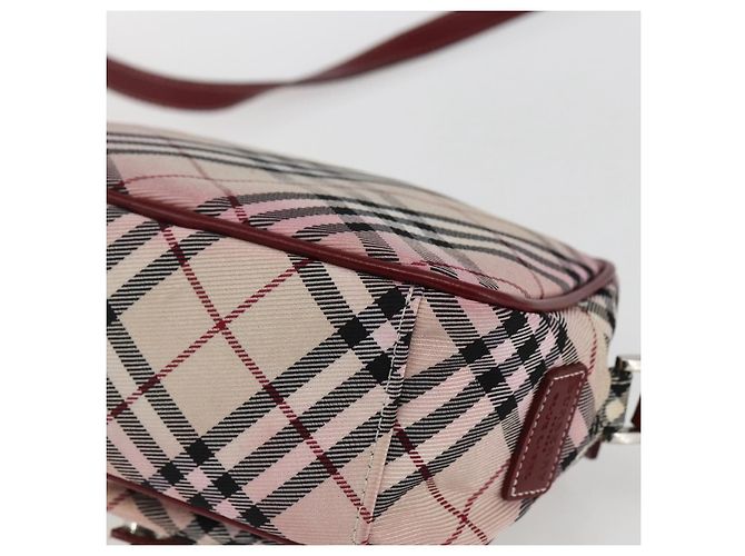Borsa a spalla Burberry Nova Check Blue Label in nylon beige argento autentica bs33073 - vista 12