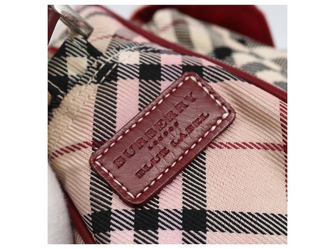 Borsa a spalla Burberry Nova Check Blue Label in nylon beige argento autentica bs33073 - vista 14