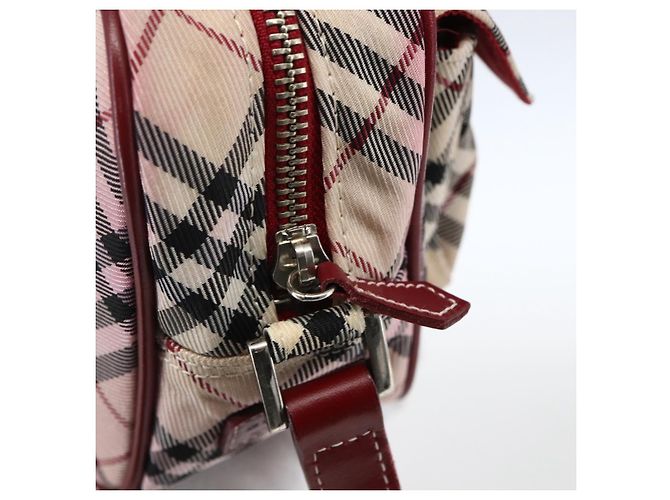 Borsa a spalla Burberry Nova Check Blue Label in nylon beige argento autentica bs33073 - vista 15