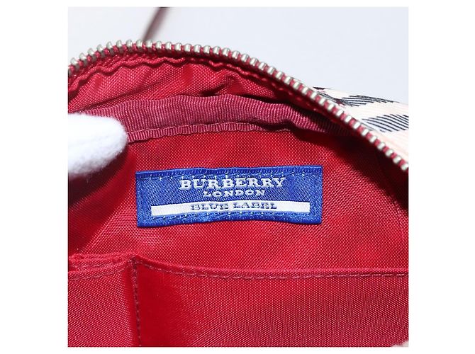 Borsa a spalla Burberry Nova Check Blue Label in nylon beige argento autentica bs33073 - vista 16