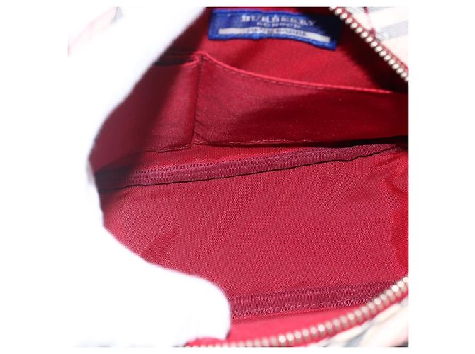 Borsa a spalla Burberry Nova Check Blue Label in nylon beige argento autentica bs33073 - vista 17