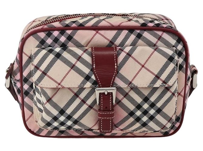 Borsa a spalla Burberry Nova Check Blue Label in nylon beige argento autentica bs33073 - vista 2