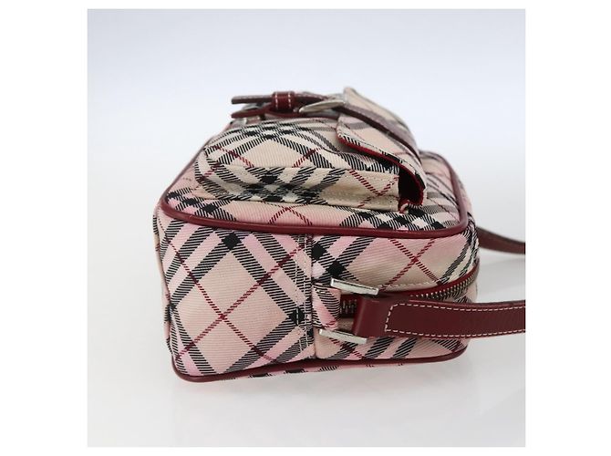 Borsa a spalla Burberry Nova Check Blue Label in nylon beige argento autentica bs33073 - vista 5
