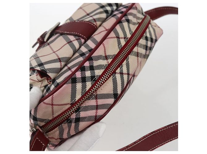 Borsa a spalla Burberry Nova Check Blue Label in nylon beige argento autentica bs33073 - vista 6