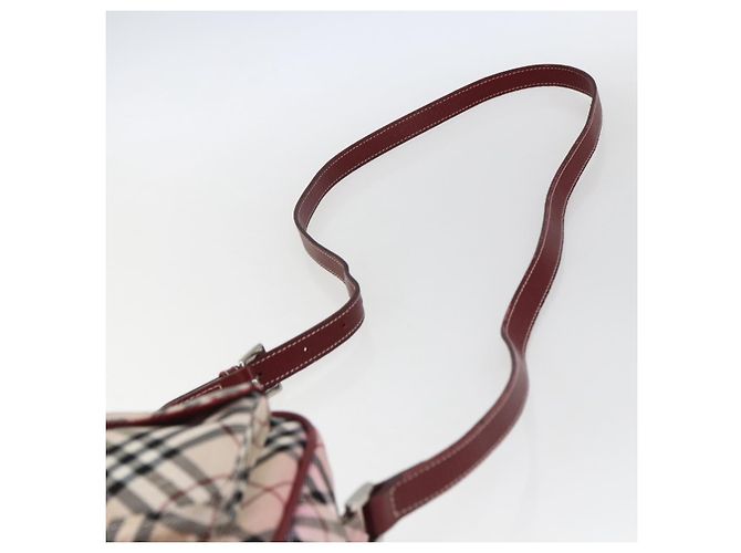 Borsa a spalla Burberry Nova Check Blue Label in nylon beige argento autentica bs33073 - vista 8
