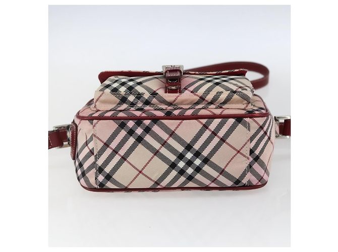 Borsa a spalla Burberry Nova Check Blue Label in nylon beige argento autentica bs33073 - vista 9