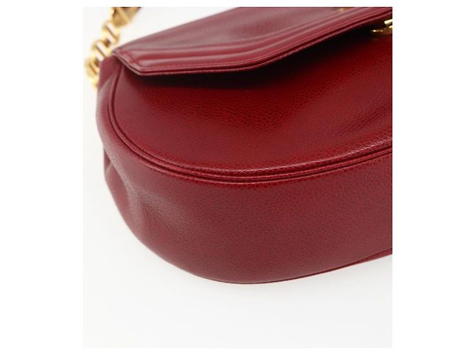 Borsa a Spalla Christian Dior in Pelle Rossa e Oro Auth ep13111 Rosso D'oro - vista 11