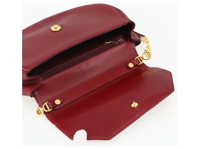 Borsa a Spalla Christian Dior in Pelle Rossa e Oro Auth ep13111 Rosso D'oro - vista 14