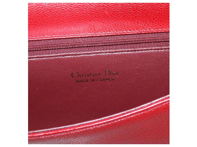 Borsa a Spalla Christian Dior in Pelle Rossa e Oro Auth ep13111 Rosso D'oro - vista 15