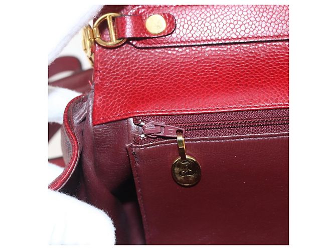 Borsa a Spalla Christian Dior in Pelle Rossa e Oro Auth ep13111 Rosso D'oro - vista 16