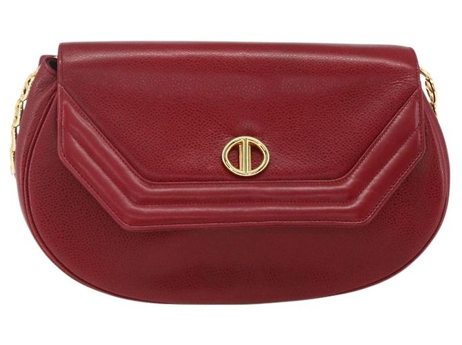 Borsa a Spalla Christian Dior in Pelle Rossa e Oro Auth ep13111 Rosso D'oro - vista 2