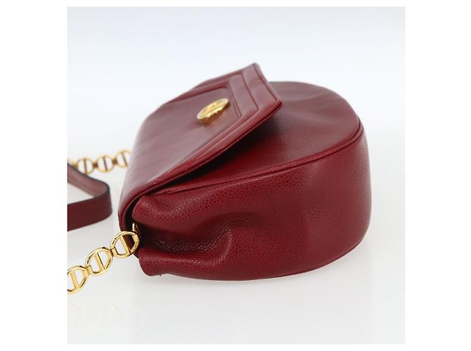 Borsa a Spalla Christian Dior in Pelle Rossa e Oro Auth ep13111 Rosso D'oro - vista 4