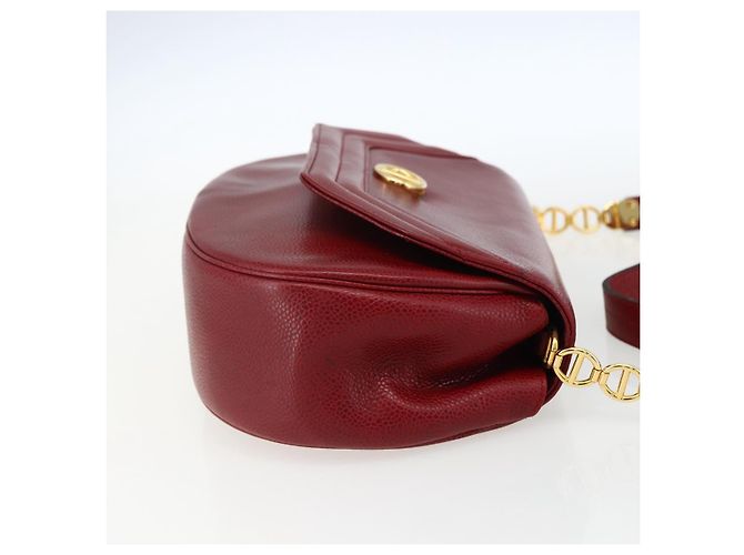 Borsa a Spalla Christian Dior in Pelle Rossa e Oro Auth ep13111 Rosso D'oro - vista 5