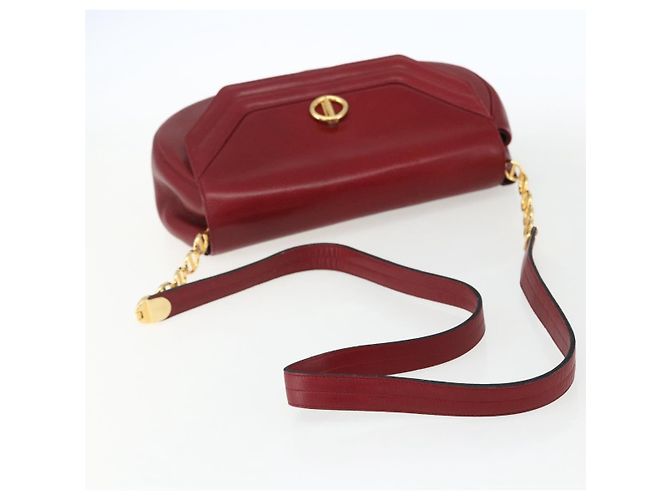Borsa a Spalla Christian Dior in Pelle Rossa e Oro Auth ep13111 Rosso D'oro - vista 7