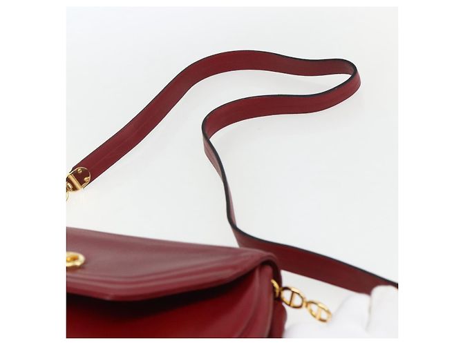 Borsa a Spalla Christian Dior in Pelle Rossa e Oro Auth ep13111 Rosso D'oro - vista 8