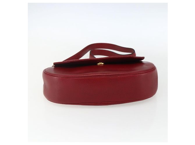Borsa a Spalla Christian Dior in Pelle Rossa e Oro Auth ep13111 Rosso D'oro - vista 9